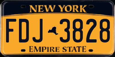 NY license plate FDJ3828