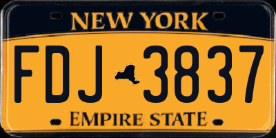 NY license plate FDJ3837