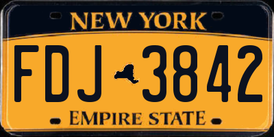 NY license plate FDJ3842