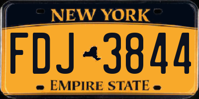NY license plate FDJ3844