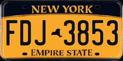 NY license plate FDJ3853