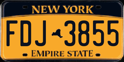NY license plate FDJ3855