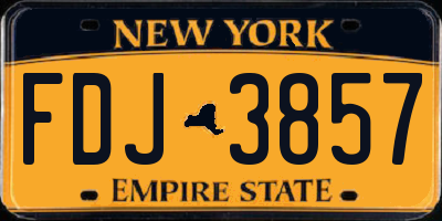 NY license plate FDJ3857