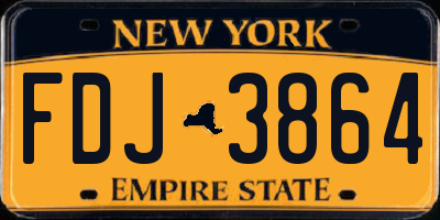 NY license plate FDJ3864