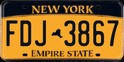 NY license plate FDJ3867