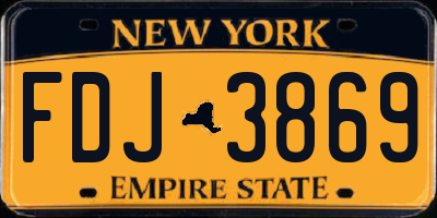 NY license plate FDJ3869