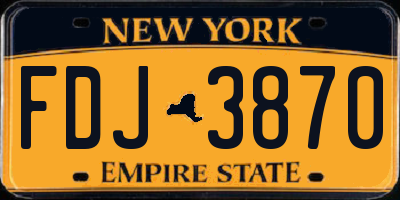 NY license plate FDJ3870