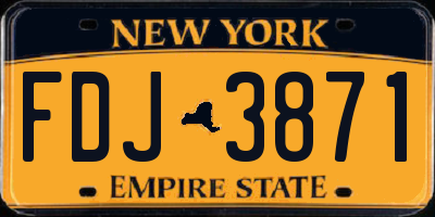 NY license plate FDJ3871