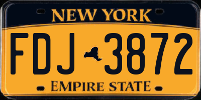 NY license plate FDJ3872