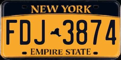 NY license plate FDJ3874