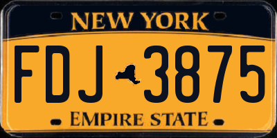 NY license plate FDJ3875