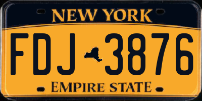 NY license plate FDJ3876