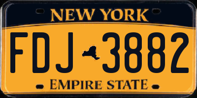 NY license plate FDJ3882