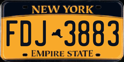 NY license plate FDJ3883