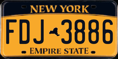 NY license plate FDJ3886