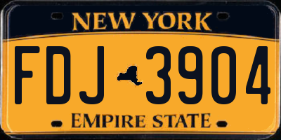 NY license plate FDJ3904