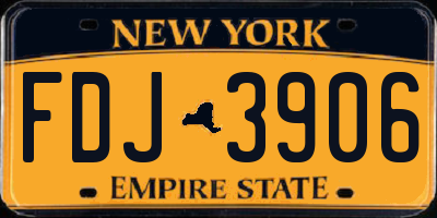 NY license plate FDJ3906