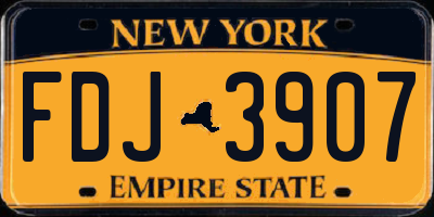 NY license plate FDJ3907
