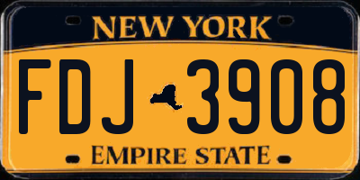 NY license plate FDJ3908