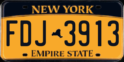 NY license plate FDJ3913