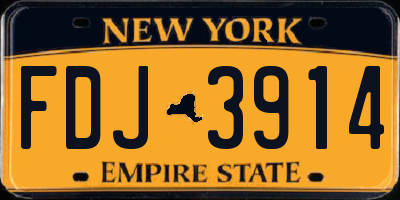 NY license plate FDJ3914