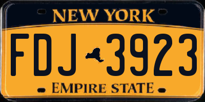 NY license plate FDJ3923