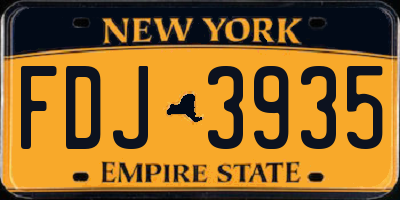 NY license plate FDJ3935