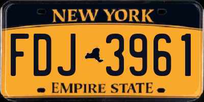 NY license plate FDJ3961