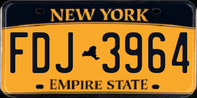 NY license plate FDJ3964