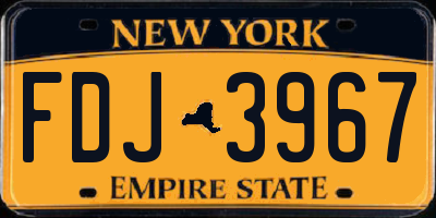 NY license plate FDJ3967