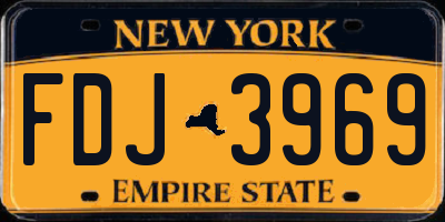 NY license plate FDJ3969