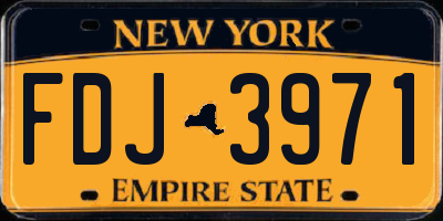 NY license plate FDJ3971