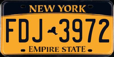 NY license plate FDJ3972