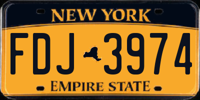 NY license plate FDJ3974