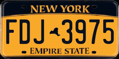 NY license plate FDJ3975
