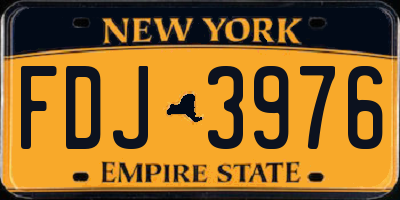 NY license plate FDJ3976