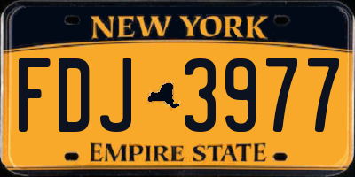 NY license plate FDJ3977