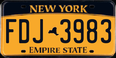 NY license plate FDJ3983