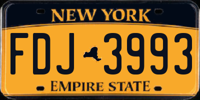 NY license plate FDJ3993