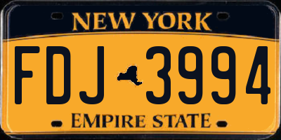NY license plate FDJ3994