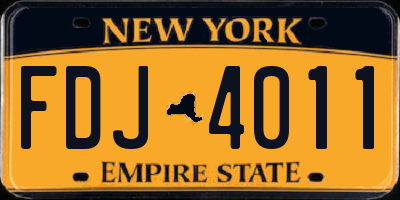 NY license plate FDJ4011