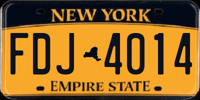 NY license plate FDJ4014