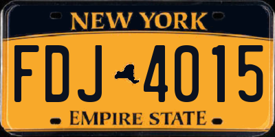 NY license plate FDJ4015