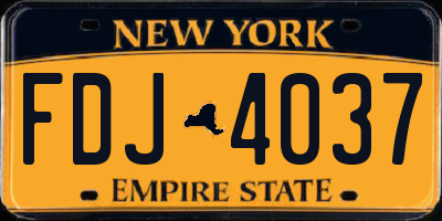 NY license plate FDJ4037