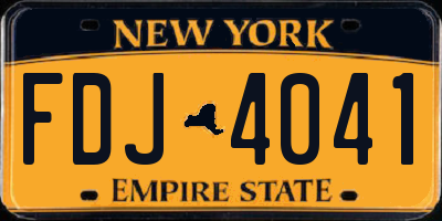 NY license plate FDJ4041