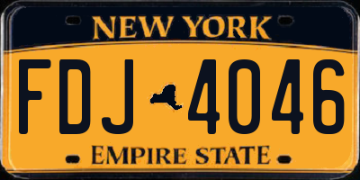 NY license plate FDJ4046