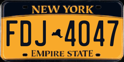 NY license plate FDJ4047