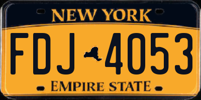 NY license plate FDJ4053