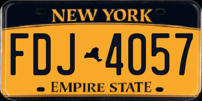 NY license plate FDJ4057