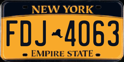 NY license plate FDJ4063